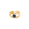 Wholesale Ladies Geometric Titanium Steel Ring Retro Line Hollow Electroplated Design