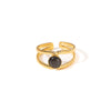 Wholesale Ladies Geometric Titanium Steel Ring Retro Line Hollow Electroplated Design