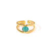 Wholesale Ladies Geometric Titanium Steel Ring Retro Line Hollow Electroplated Design