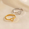Wholesale Ladies Heartshaped Electroplated Stainless Steel And Resin Ring