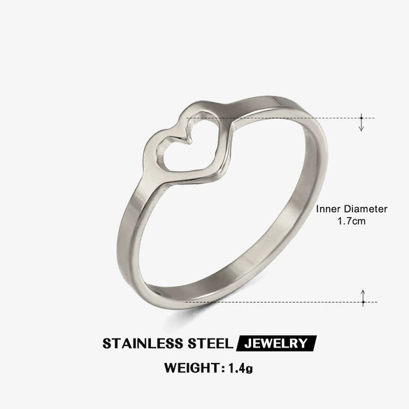 Wholesale Ladies Heartshaped Electroplated Stainless Steel And Resin Ring