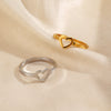 Wholesale Ladies Heartshaped Electroplated Stainless Steel And Resin Ring