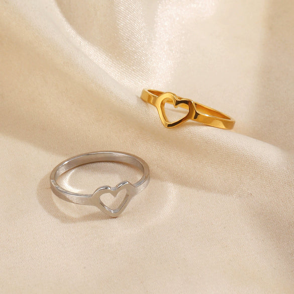 Wholesale Ladies Heartshaped Electroplated Stainless Steel And Resin Ring