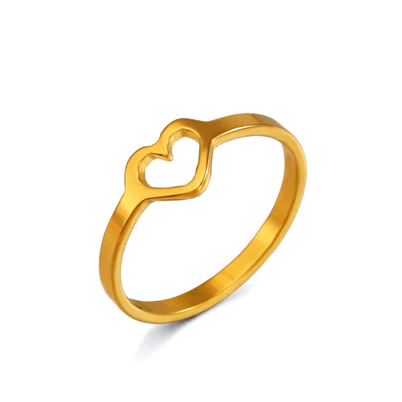 Wholesale Ladies Heartshaped Electroplated Stainless Steel And Resin Ring
