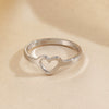 Wholesale Ladies Heartshaped Electroplated Stainless Steel And Resin Ring