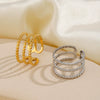 Wholesale Ladies Ins Style Popular Open Adjustable Geometric Stainless Steel Electroplated Ring