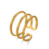 Wholesale Ladies Ins Style Popular Open Adjustable Geometric Stainless Steel Electroplated Ring