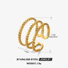 Wholesale Ladies Ins Style Popular Open Adjustable Geometric Stainless Steel Electroplated Ring