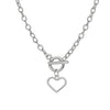 Wholesale Ladies Jewelry Alloy Heart Geometric Clavicle Chain With Electroplating Design