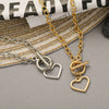 Wholesale Ladies Jewelry Alloy Heart Geometric Clavicle Chain With Electroplating Design