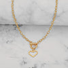 Wholesale Ladies Jewelry Alloy Heart Geometric Clavicle Chain With Electroplating Design