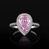 Wholesale Ladies Jewelry Creative Shining Drop Shaped Zircon Copper Ring With Geometric Pattern High End Style