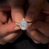 Wholesale Ladies Jewelry Creative Shining Drop Shaped Zircon Copper Ring With Geometric Pattern High End Style