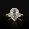 Wholesale Ladies Jewelry Creative Shining Drop Shaped Zircon Copper Ring With Geometric Pattern High End Style