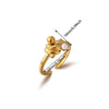 Wholesale Ladies Jewelry Light Luxury Style Inlaid With Gold Heart Shape Geometric Asymmetrical Gold Plated Copper Ring