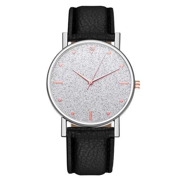 Wholesale Ladies Leisure Quartz Watches With Starry Design Alloy Case Imitation Leather Belt And Round Dial