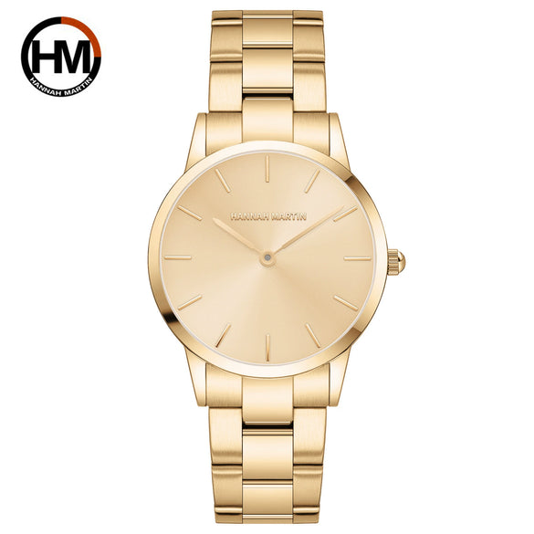 Wholesale Ladies Leisure Waterproof Quartz Watch With Rose Gold Metal Case And Stainless Steel Strap And Clasp Round Dial Mineral Strengthened Glass Mirror