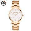 Wholesale Ladies Leisure Waterproof Quartz Watch With Rose Gold Metal Case And Stainless Steel Strap And Clasp Round Dial Mineral Strengthened Glass Mirror