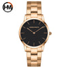 Wholesale Ladies Leisure Waterproof Quartz Watch With Rose Gold Metal Case And Stainless Steel Strap And Clasp Round Dial Mineral Strengthened Glass Mirror