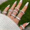 Wholesale Ladies Light Luxury Geometric S925 Sterling Silver Ring With Imitation Diamond And Electroplating