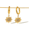 Wholesale Ladies Light Luxury Stainless Steel Earrings With Sunflower Shape And Diamond Design