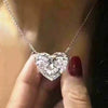 Wholesale Ladies Love Necklace Copper Mixed Gem Inlay Heart Zircon Jewelry