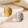 Wholesale Ladies Minimalist Geometric Round Stainless Steel Electroplated Ring