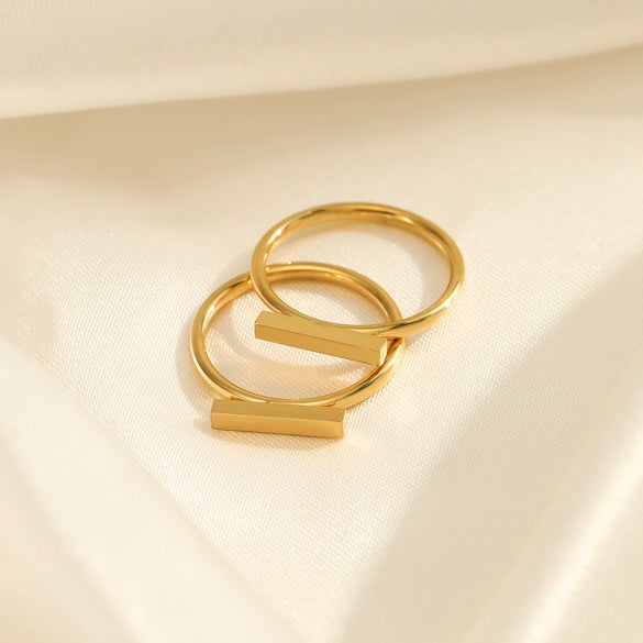Wholesale Ladies Minimalist Geometric Stainless Steel Electroplated Ring