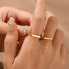 Wholesale Ladies Minimalist Geometric Stainless Steel Electroplated Ring
