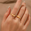 Wholesale Ladies Minimalist Geometric Stainless Steel Electroplated Ring