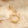 Wholesale Ladies Minimalist Geometric Stainless Steel Electroplated Ring