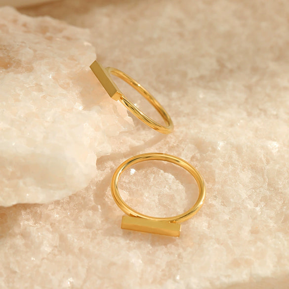 Wholesale Ladies Minimalist Geometric Stainless Steel Electroplated Ring