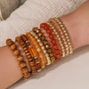 Wholesale Ladies Multilayered Acrylic Bohemian Style Geometric Handmade Beaded Elastic Rope Bracelet Suit