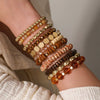 Wholesale Ladies Multilayered Acrylic Bohemian Style Geometric Handmade Beaded Elastic Rope Bracelet Suit