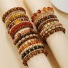 Wholesale Ladies Multilayered Acrylic Bohemian Style Geometric Handmade Beaded Elastic Rope Bracelet Suit
