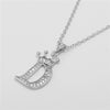Wholesale Ladies Necklace Copper Inlaid Zircon Alloy Pendant With English Letter Microinlay Style