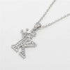 Wholesale Ladies Necklace Copper Inlaid Zircon Alloy Pendant With English Letter Microinlay Style