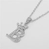 Wholesale Ladies Necklace Copper Inlaid Zircon Alloy Pendant With English Letter Microinlay Style