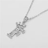 Wholesale Ladies Necklace Copper Inlaid Zircon Alloy Pendant With English Letter Microinlay Style