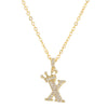Wholesale Ladies Necklace Copper Inlaid Zircon Alloy Pendant With English Letter Microinlay Style