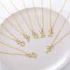 Wholesale Ladies Necklace Copper Inlaid Zircon Alloy Pendant With English Letter Microinlay Style