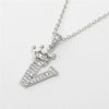 Wholesale Ladies Necklace Copper Inlaid Zircon Alloy Pendant With English Letter Microinlay Style