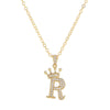 Wholesale Ladies Necklace Copper Inlaid Zircon Alloy Pendant With English Letter Microinlay Style