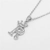 Wholesale Ladies Necklace Copper Inlaid Zircon Alloy Pendant With English Letter Microinlay Style