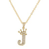 Wholesale Ladies Necklace Copper Inlaid Zircon Alloy Pendant With English Letter Microinlay Style