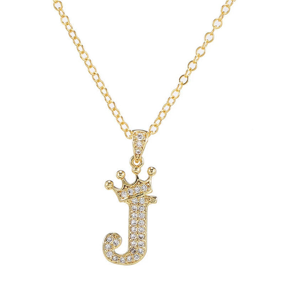 Wholesale Ladies Necklace Copper Inlaid Zircon Alloy Pendant With English Letter Microinlay Style