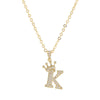 Wholesale Ladies Necklace Copper Inlaid Zircon Alloy Pendant With English Letter Microinlay Style