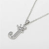 Wholesale Ladies Necklace Copper Inlaid Zircon Alloy Pendant With English Letter Microinlay Style