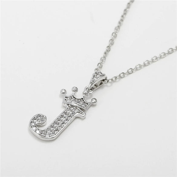 Wholesale Ladies Necklace Copper Inlaid Zircon Alloy Pendant With English Letter Microinlay Style