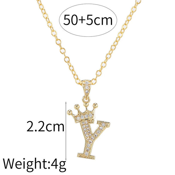 Wholesale Ladies Necklace Copper Inlaid Zircon Alloy Pendant With English Letter Microinlay Style